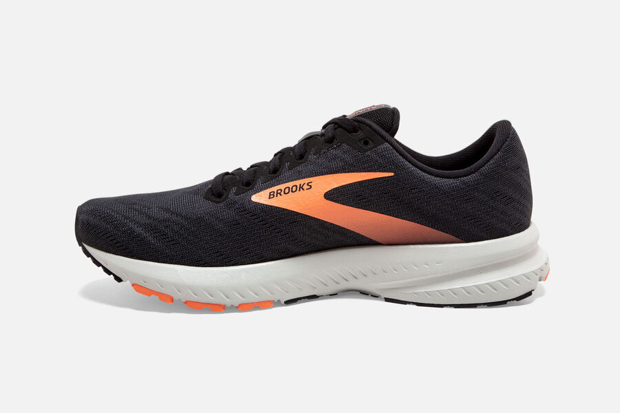 Launch 7 Road Brooks Running Shoes NZ Womens - Black/Orange - ZRVCTK-520